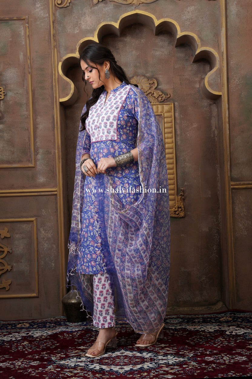 Shop jaipuri hand block printed cotton suit online shopping (CSS518)