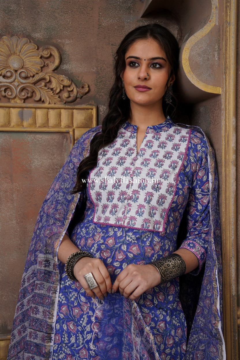 Shop jaipuri hand block printed cotton suit online shopping (CSS518)