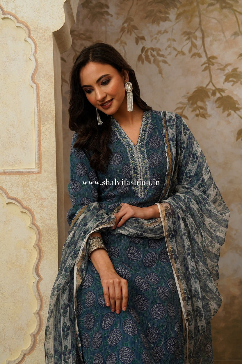 Shop hand block print kota doria suits online shopping (CSS519)
