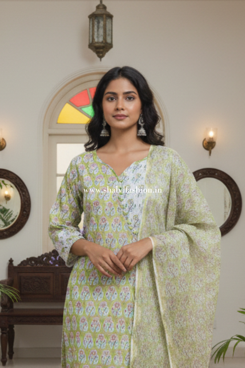 Shop hand block printed cotton suits online (CSS523)