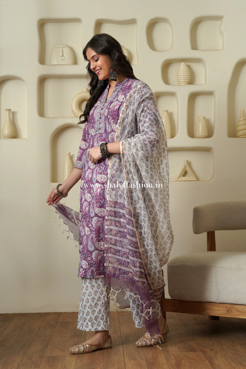Shop jaipuri block printed cotton suits with doria online (CSS525)