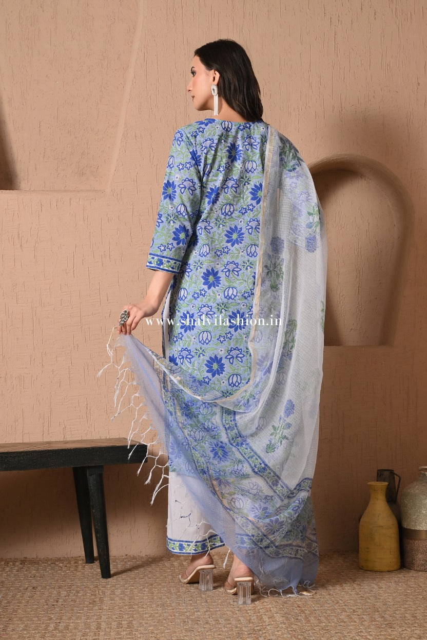 Shop jaipuri block printed cotton suits with doria online shopping (CSS526)