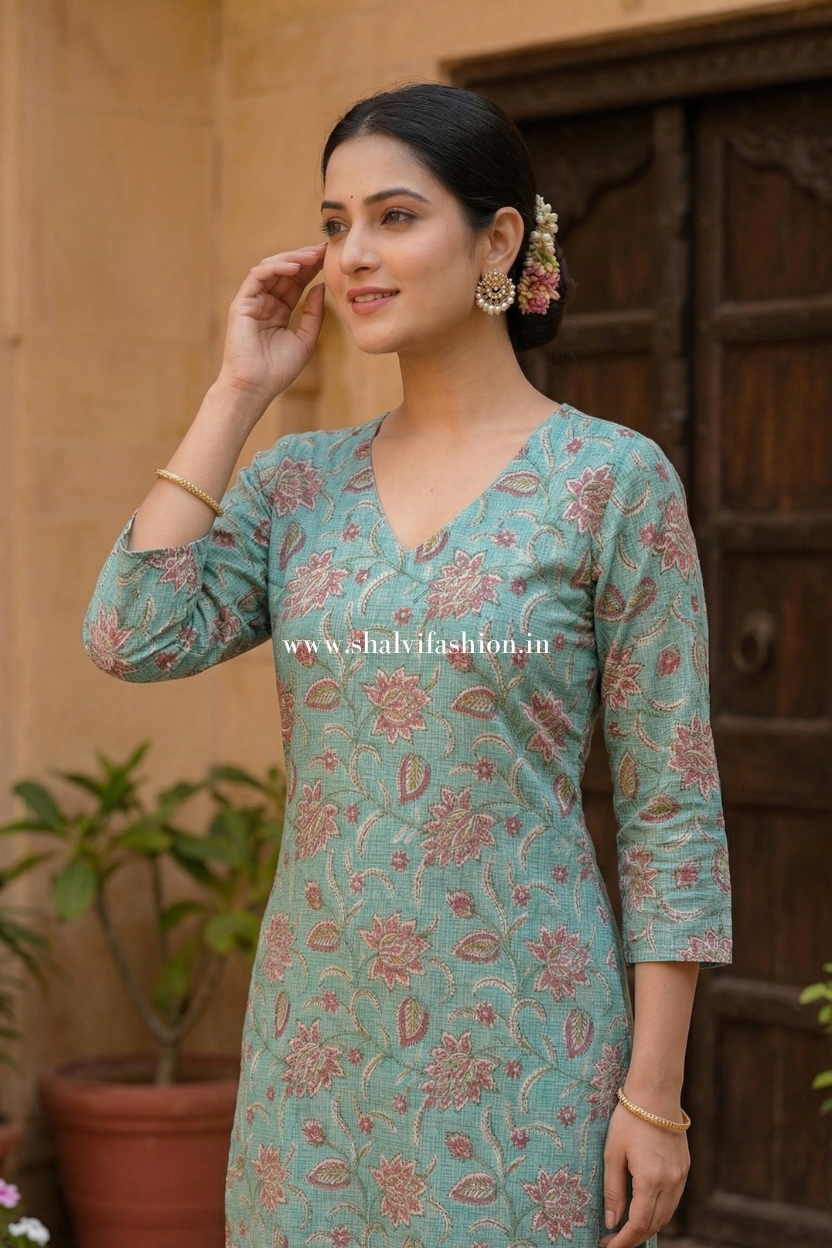 Shop jaipuri hand block print kota doria suits online shopping (CSS528)