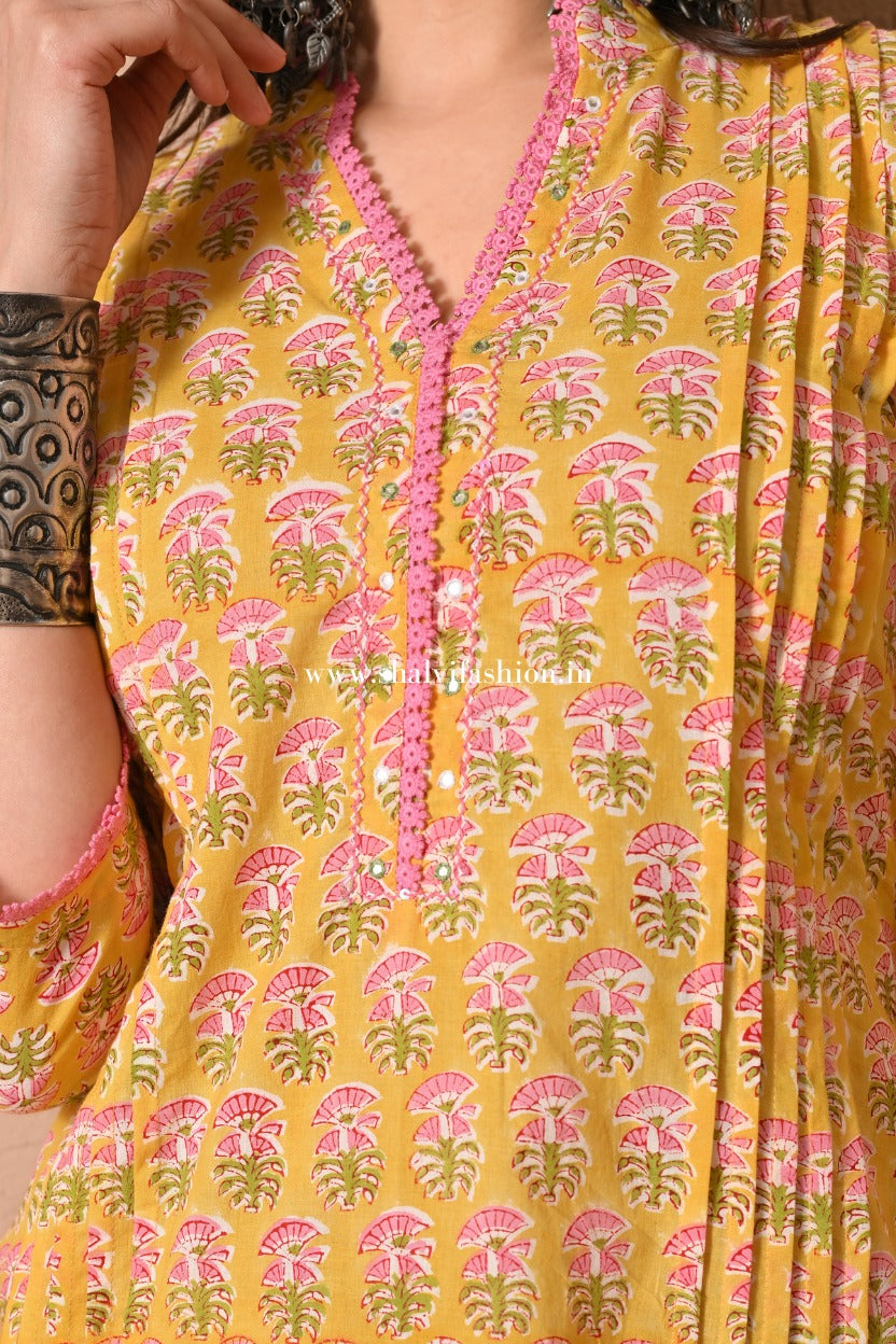 Shop jaipuri hand block print cotton two piece sets (CSS541)