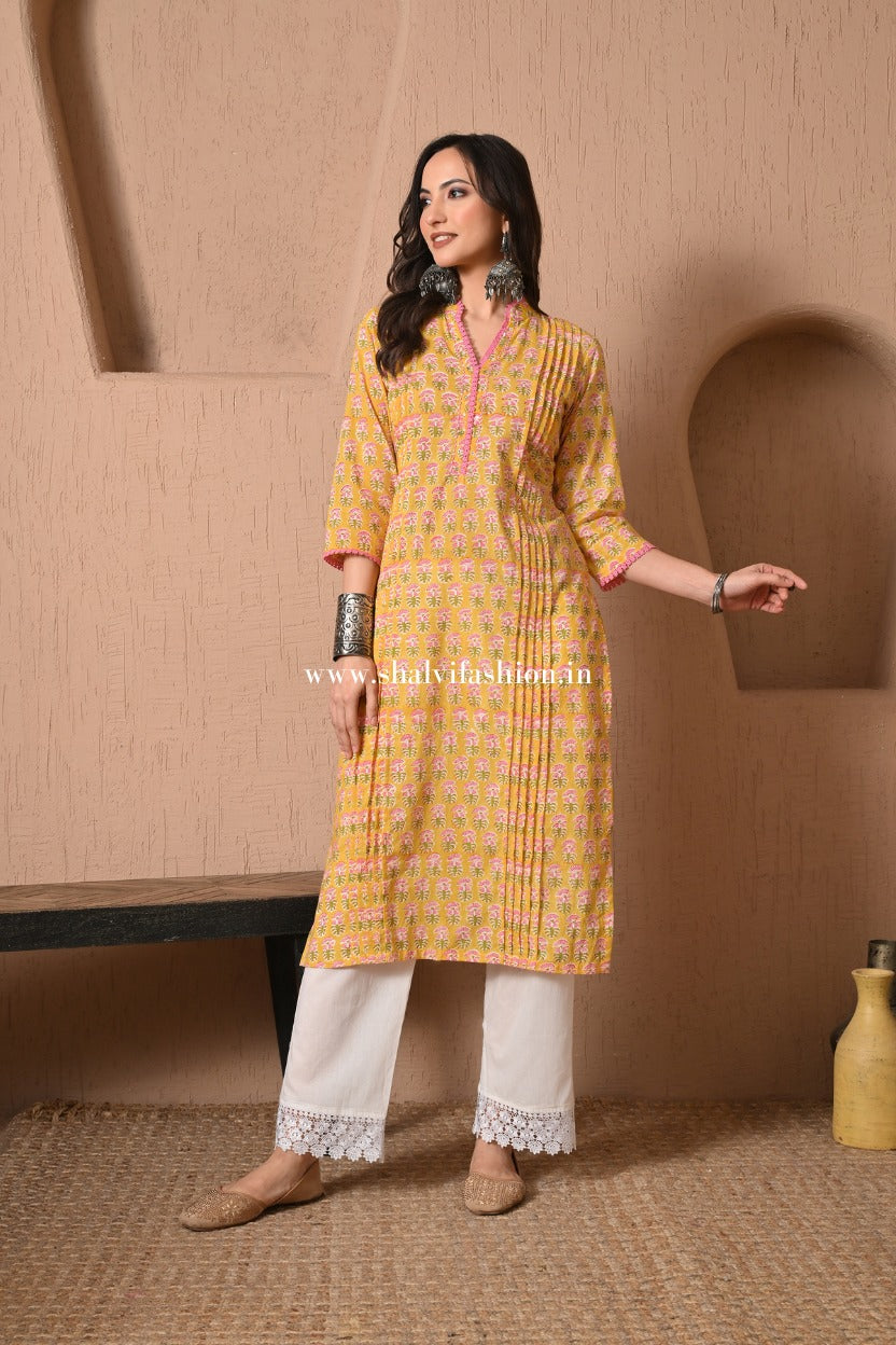 Shop jaipuri hand block print cotton two piece sets (CSS541)