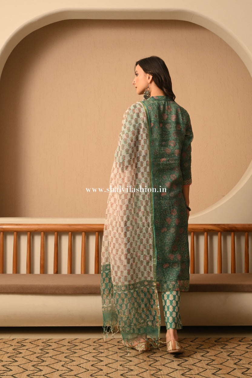 Shop jaipuri hand block print kota doria suits online (CSS542)
