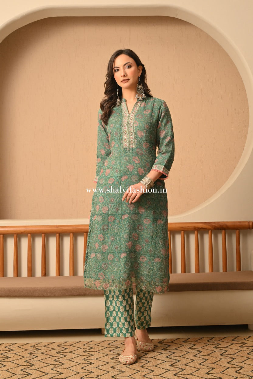 Shop jaipuri hand block print kota doria suits online (CSS542)