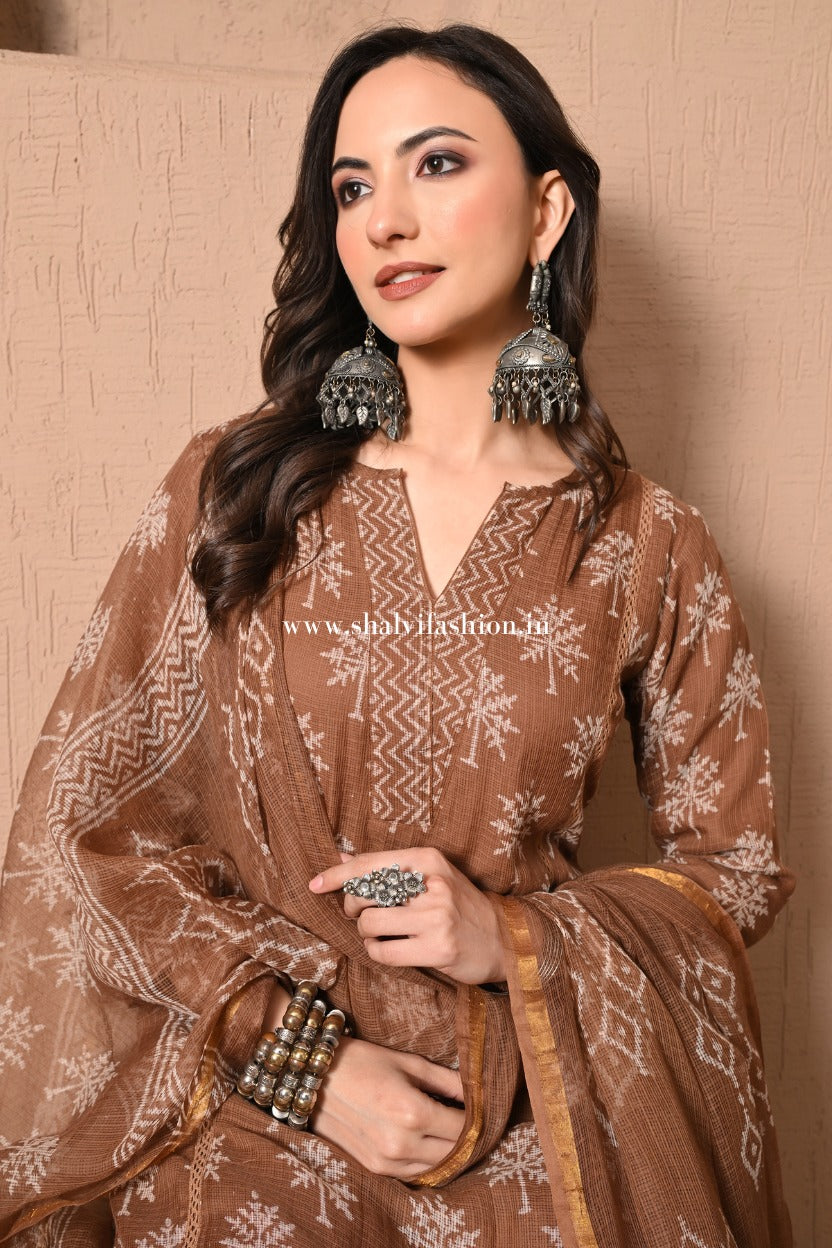 Shop hand block print kota doria suits online shopping (CSS553)