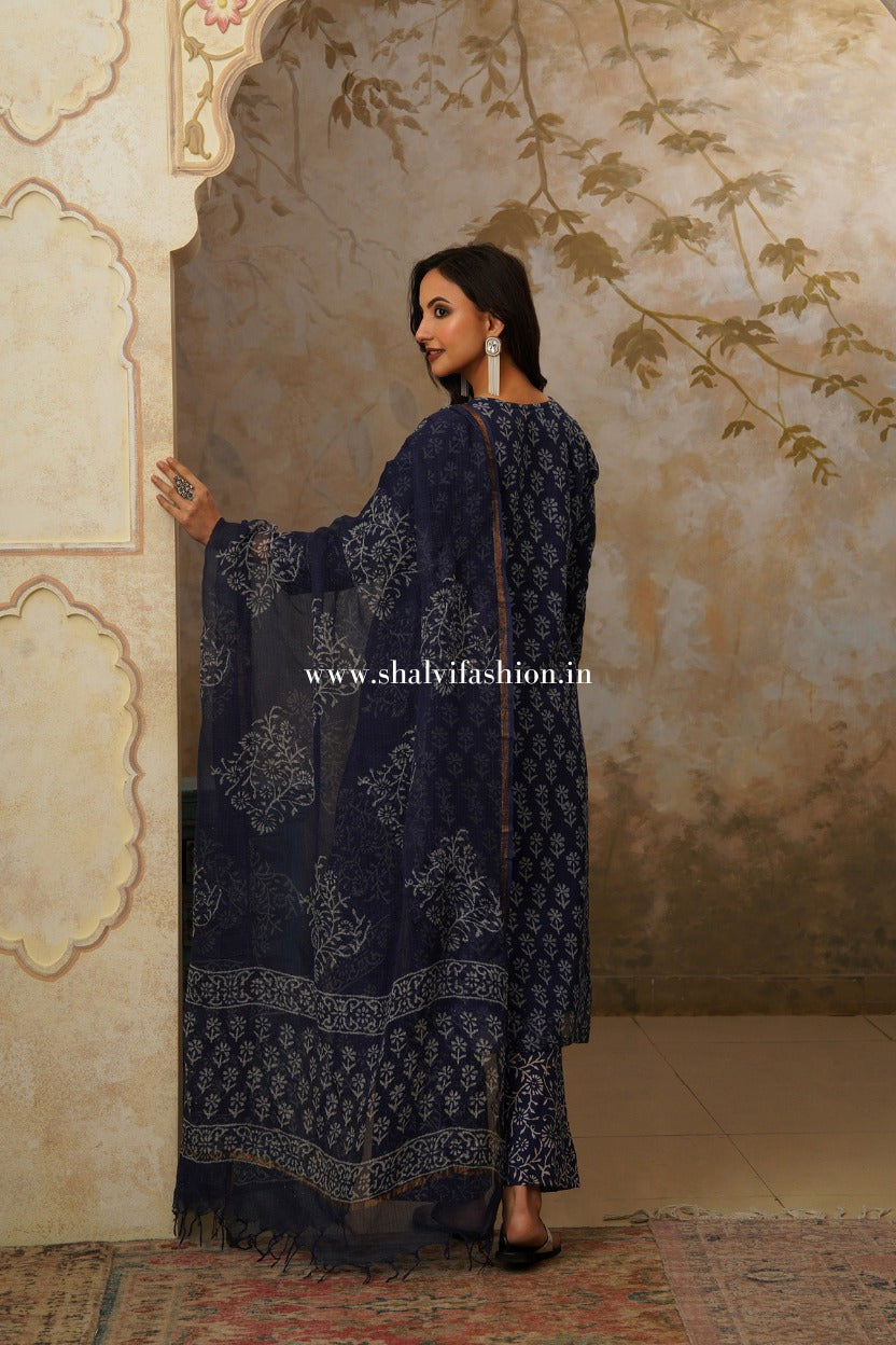 Shop hand block print kota doria suits online (CSS554)