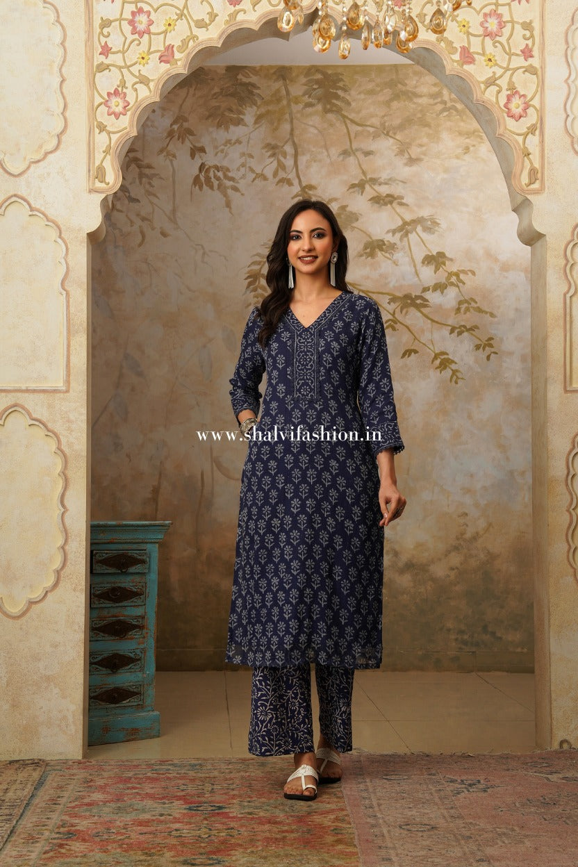 Shop hand block print kota doria suits online (CSS554)