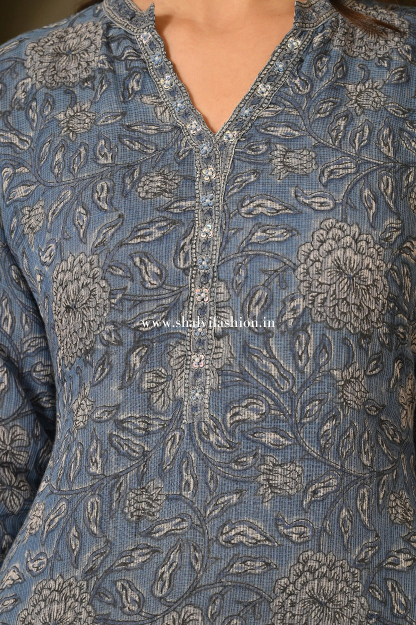 Shop hand block print kota doria suits online shopping (CSS556)