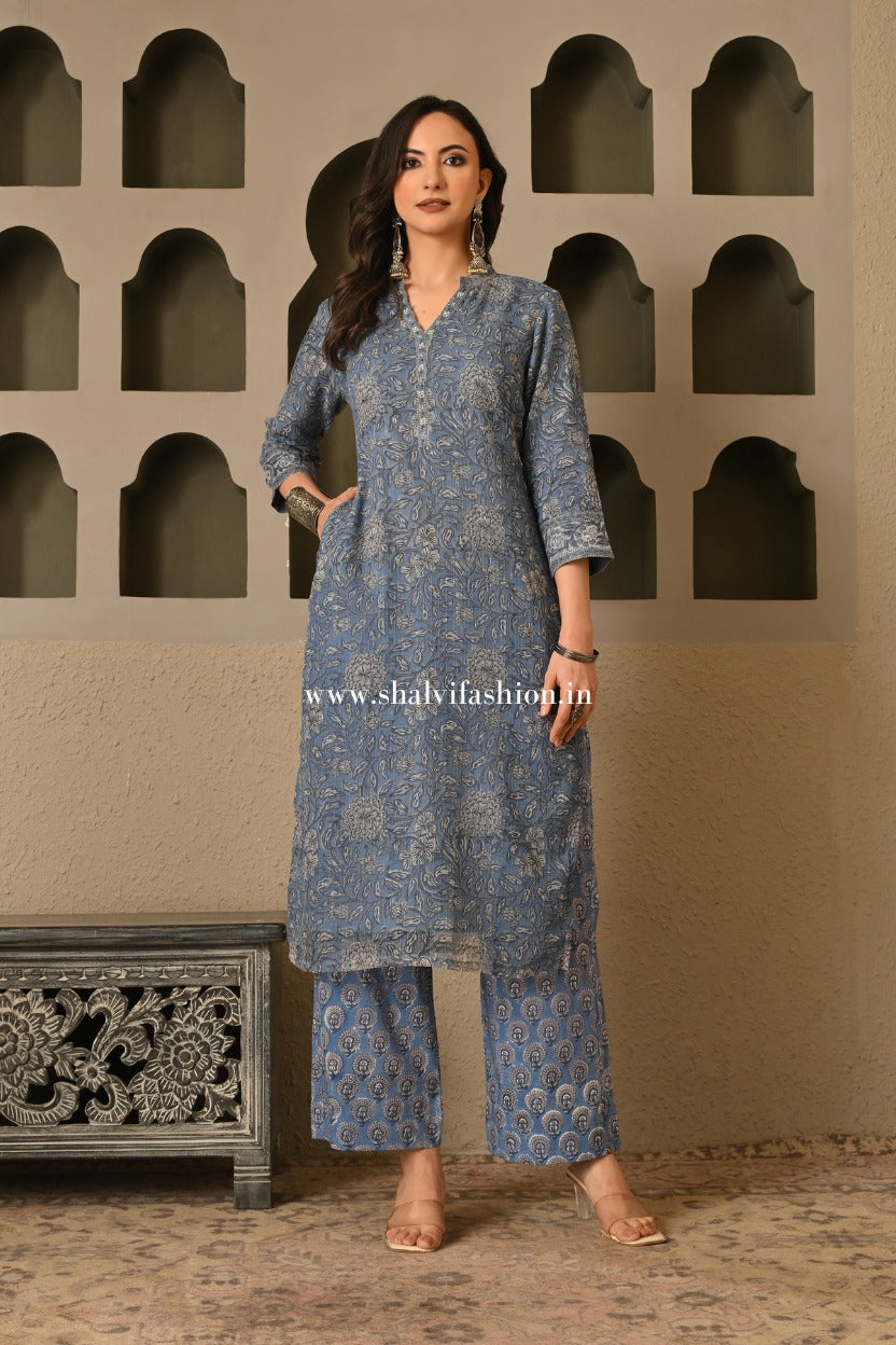 Shop hand block print kota doria suits online shopping (CSS556)