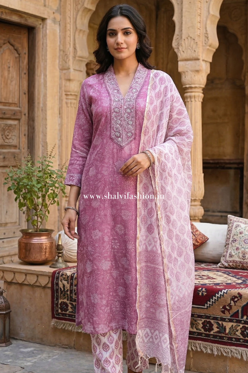 Shop sanganeri block print kota doria suits online (CSS569)