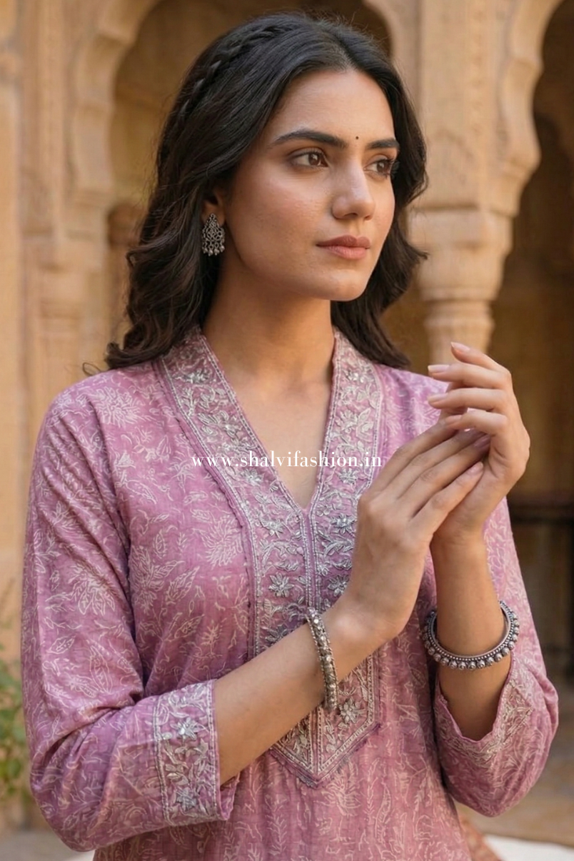 Shop sanganeri block print kota doria suits online (CSS569)