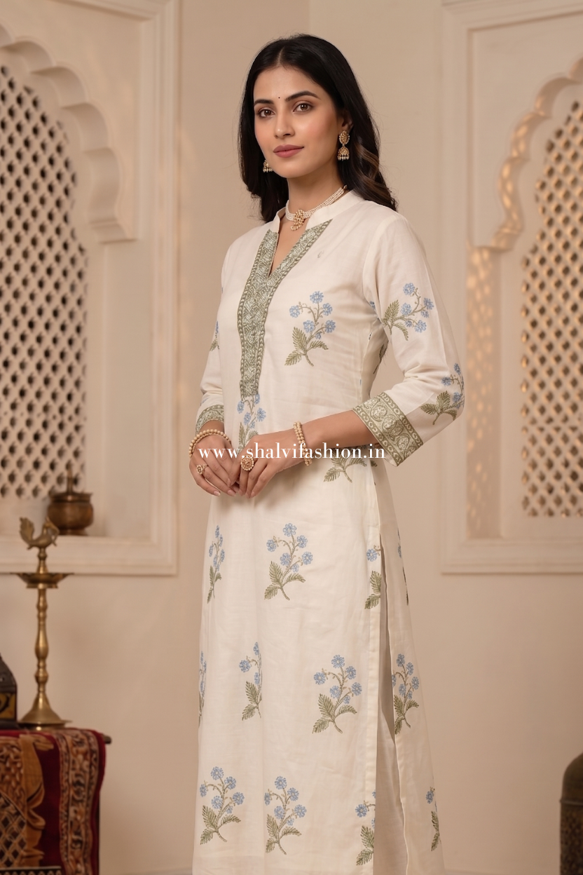 Shop hand block printed chanderi silk suits online (CSS571)
