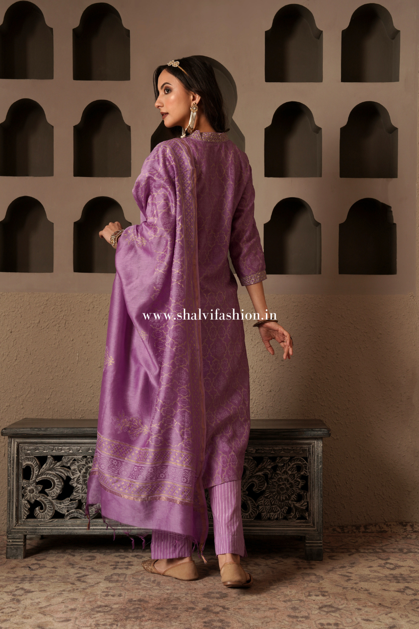 Shop chanderi silk suit sets online (CSS57)