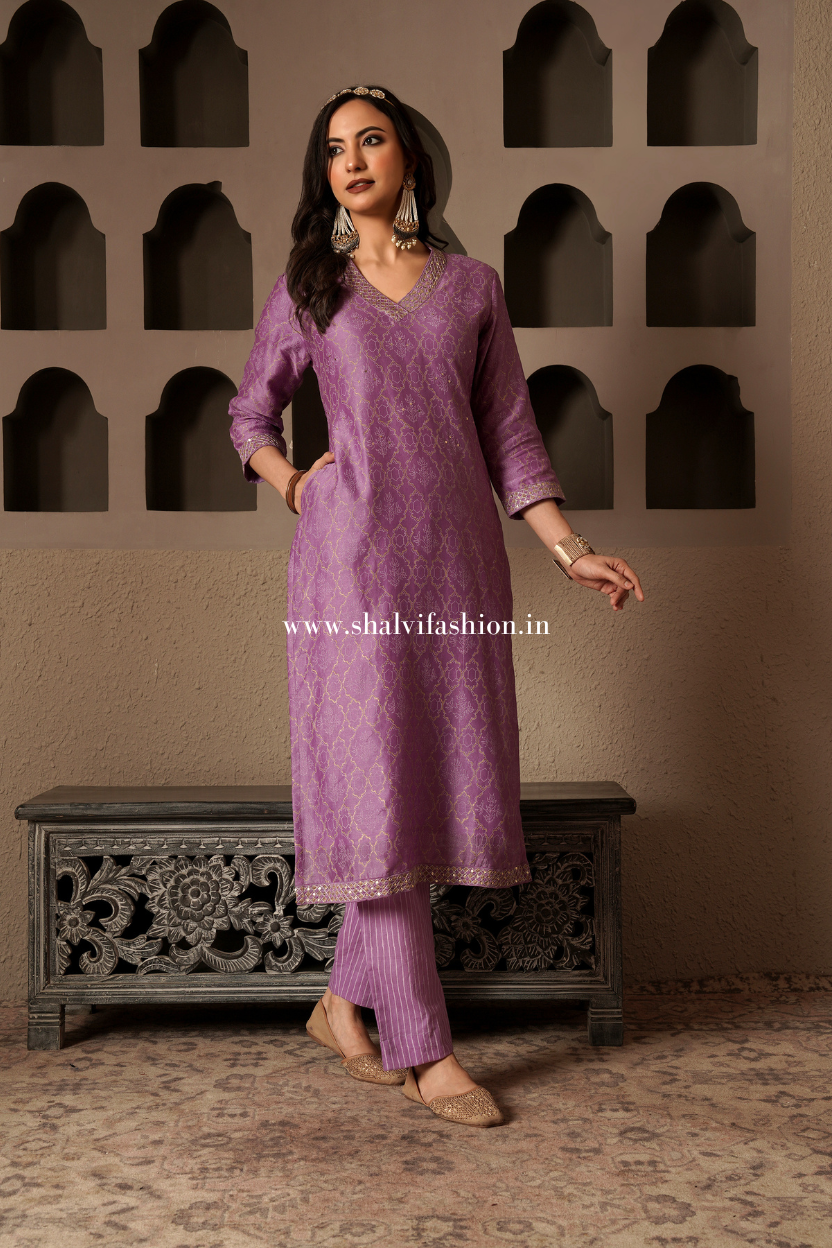 Shop chanderi silk suit sets online (CSS57)