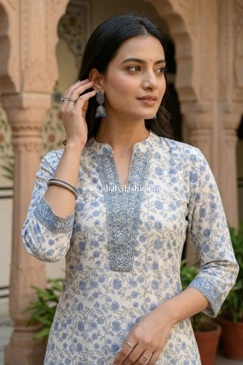Shop hand block printed chanderi silk suits (CSS582)