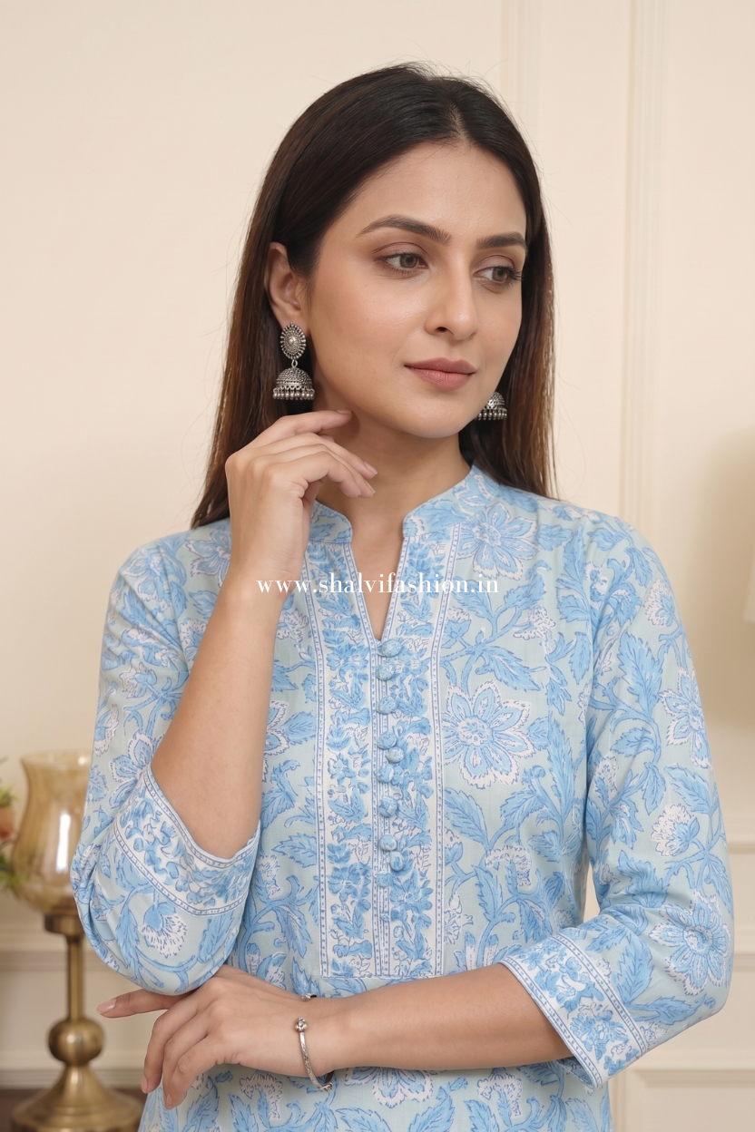 Shop jaipuri block print cotton suits with kota dupatta (CSS590)