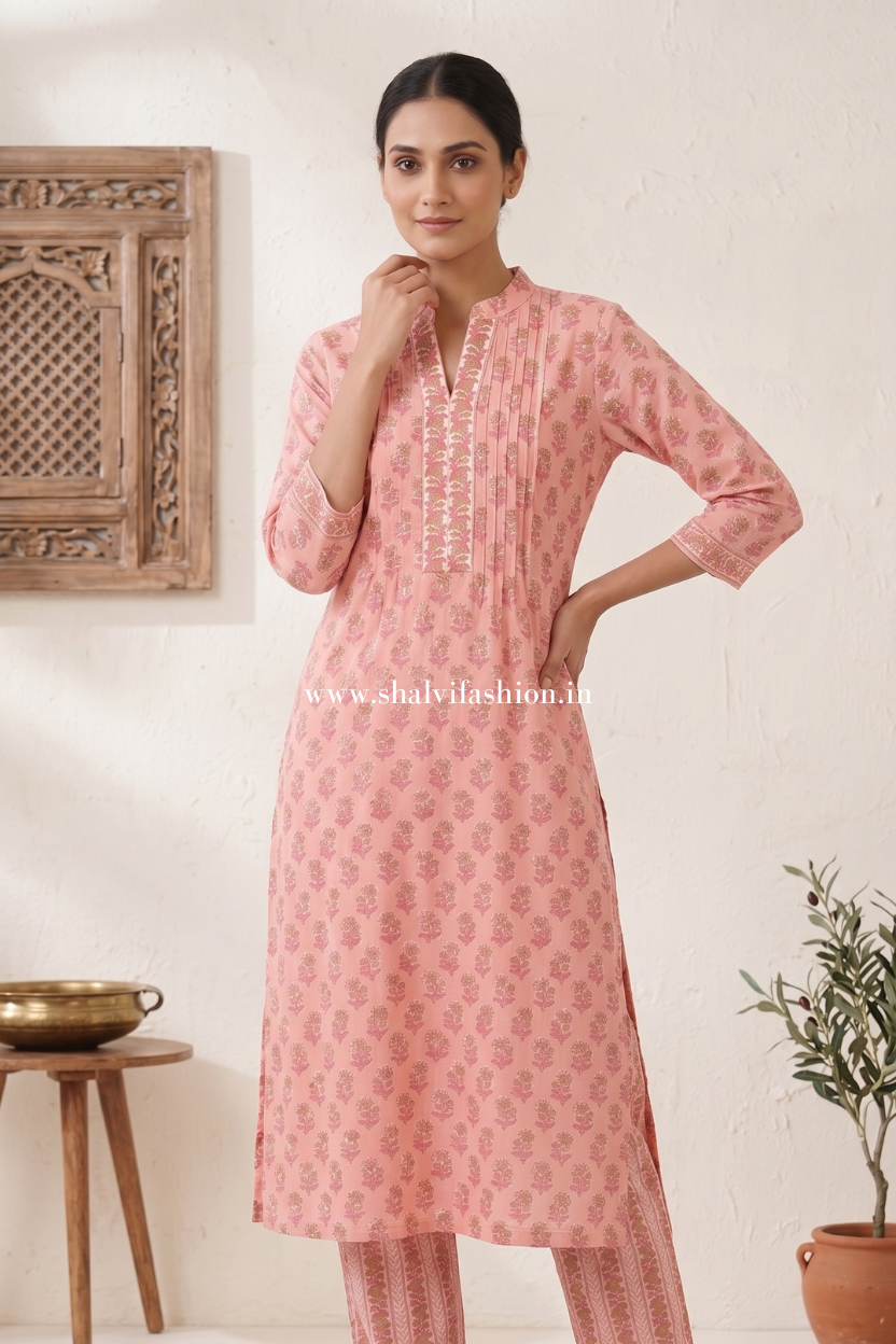 Shop hand block print cotton suits online (CSS606)