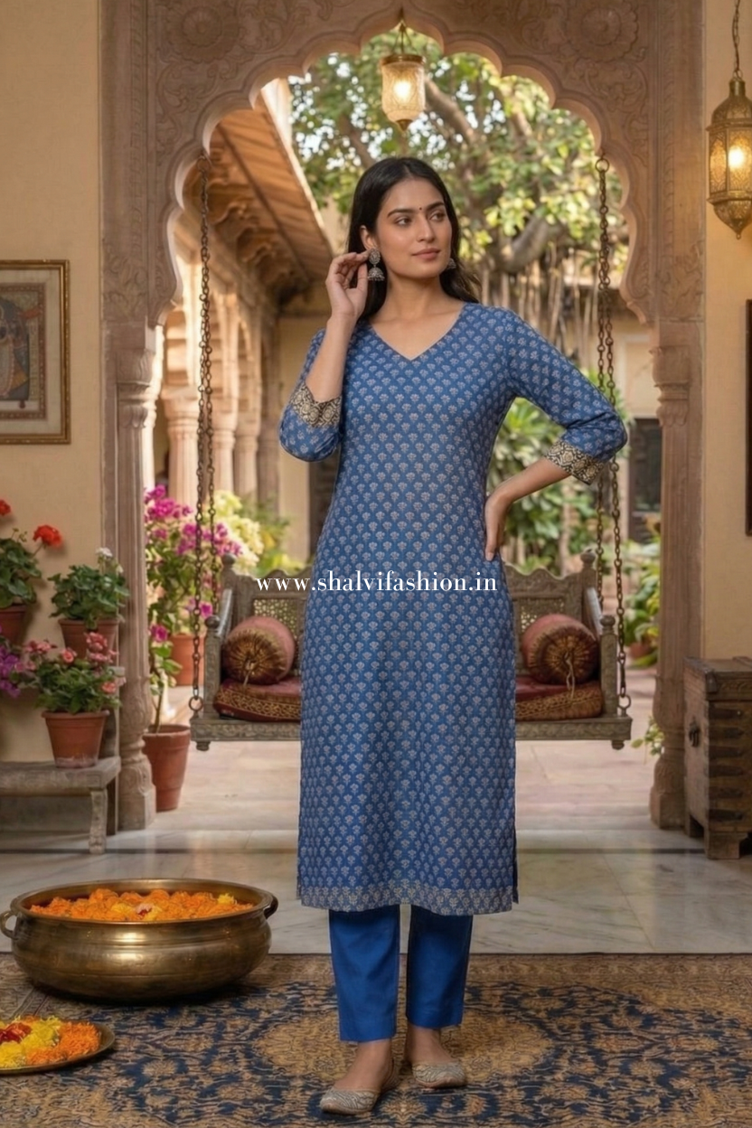 Shop hand block print kota doria suits online (CSS620)