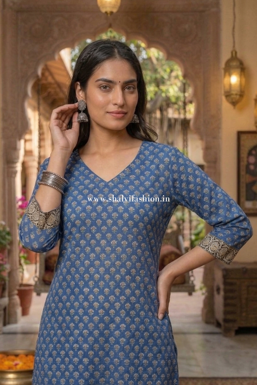 Shop hand block print kota doria suits online (CSS620)