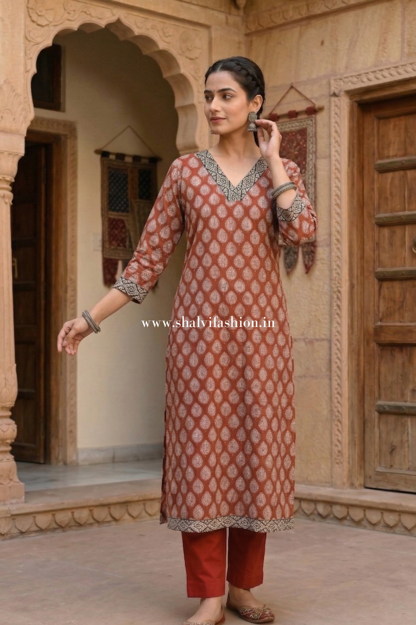 Shop bagru print kota doria suits in jaipur (CSS621)