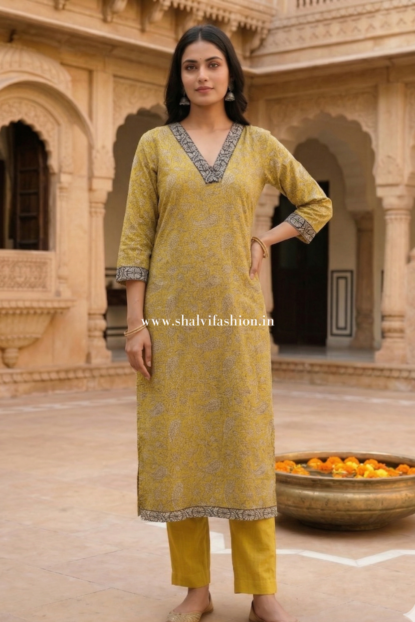 Shop block bagru printed kota doria suits online (CSS622)