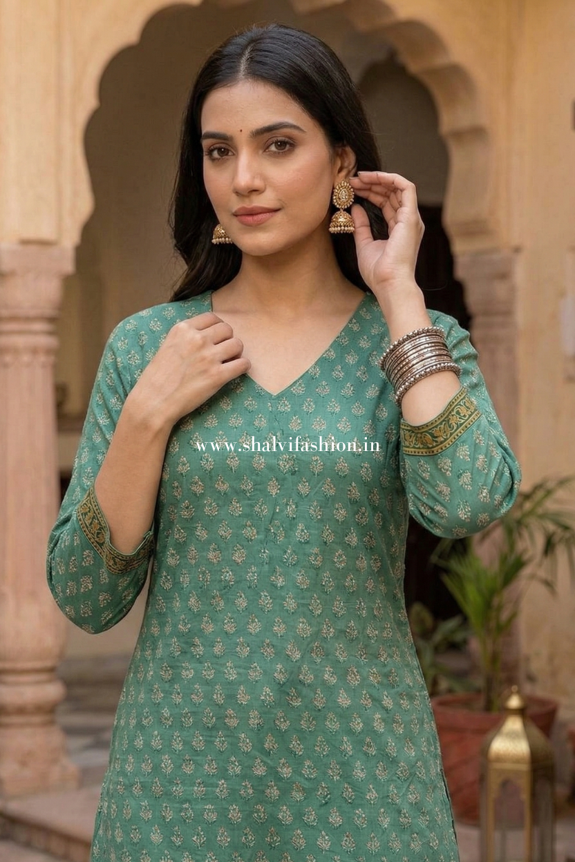 Shop hand block print kota doria suits online shopping (CSS623)