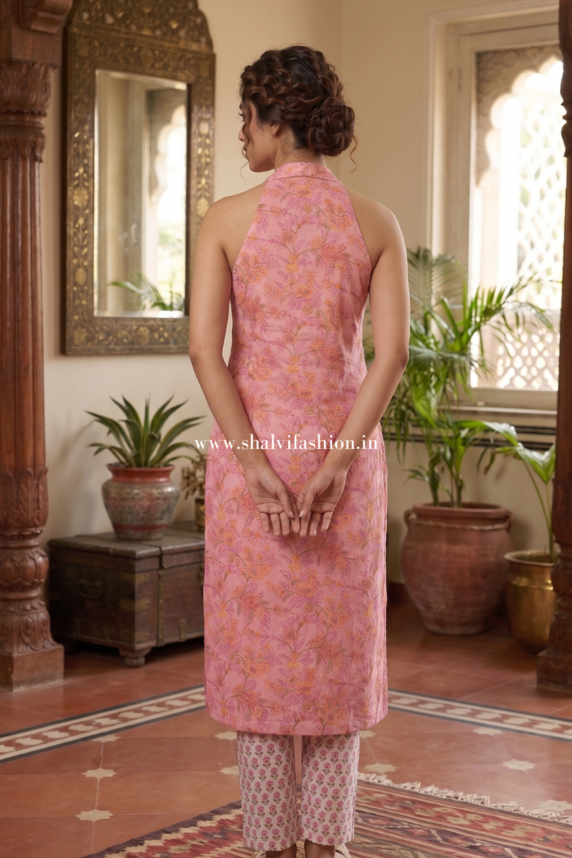 Shop hand block printed cotton suits with kota doria dupatta (CSS630)
