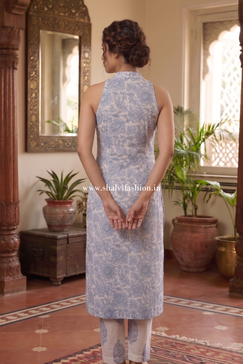 Shop jaipuri print cotton suits with mulmul dupatta (CSS632)