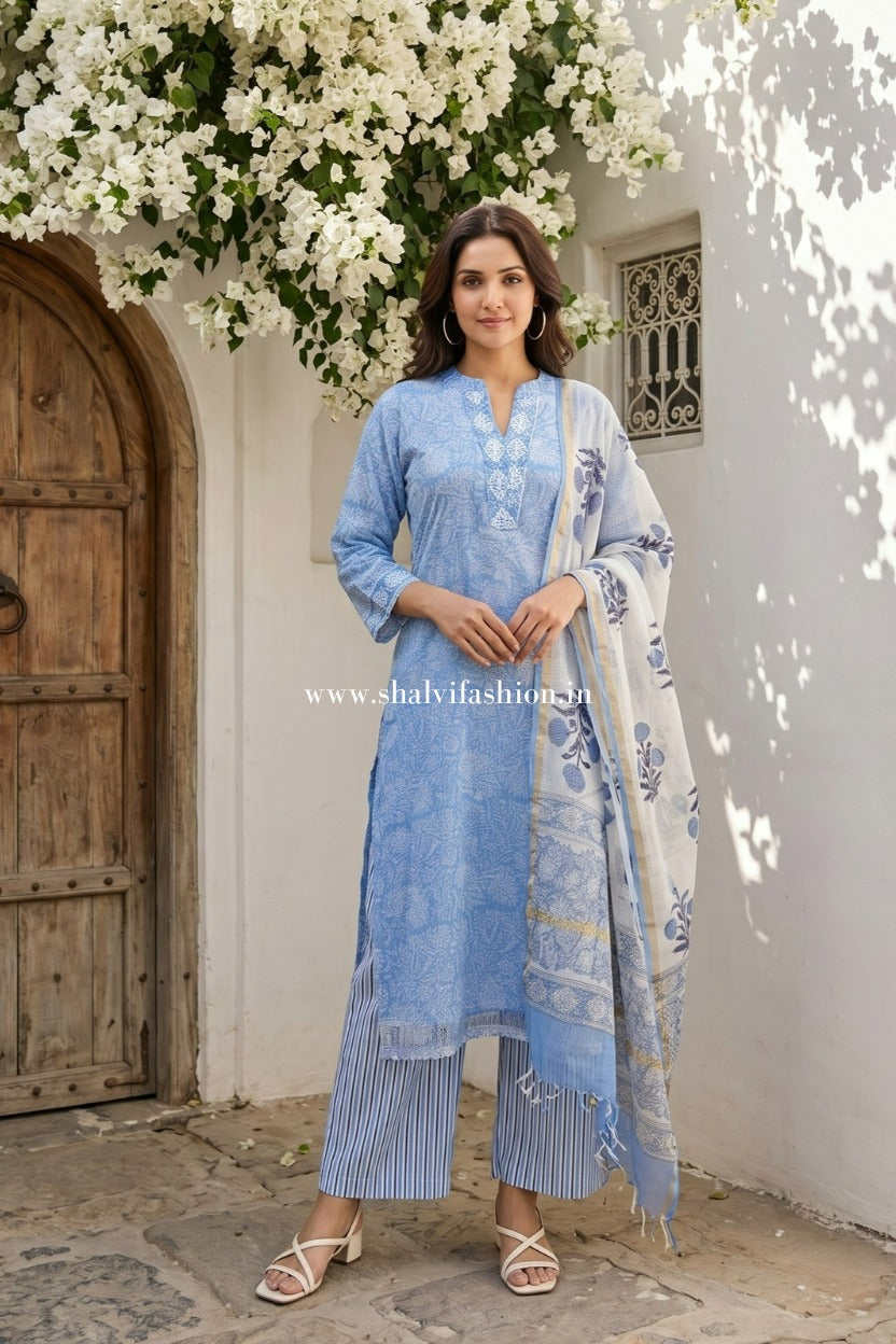 Shop sanganeri print kota doria suits online shopping (CSS643)