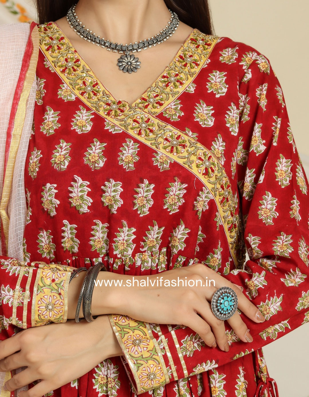 Shop hand block print gown dress online (CSS75)