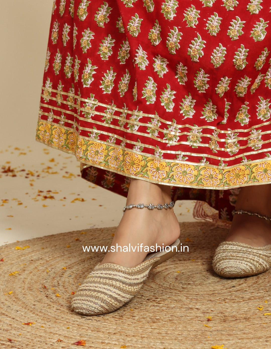 Shop hand block print gown dress online (CSS75)