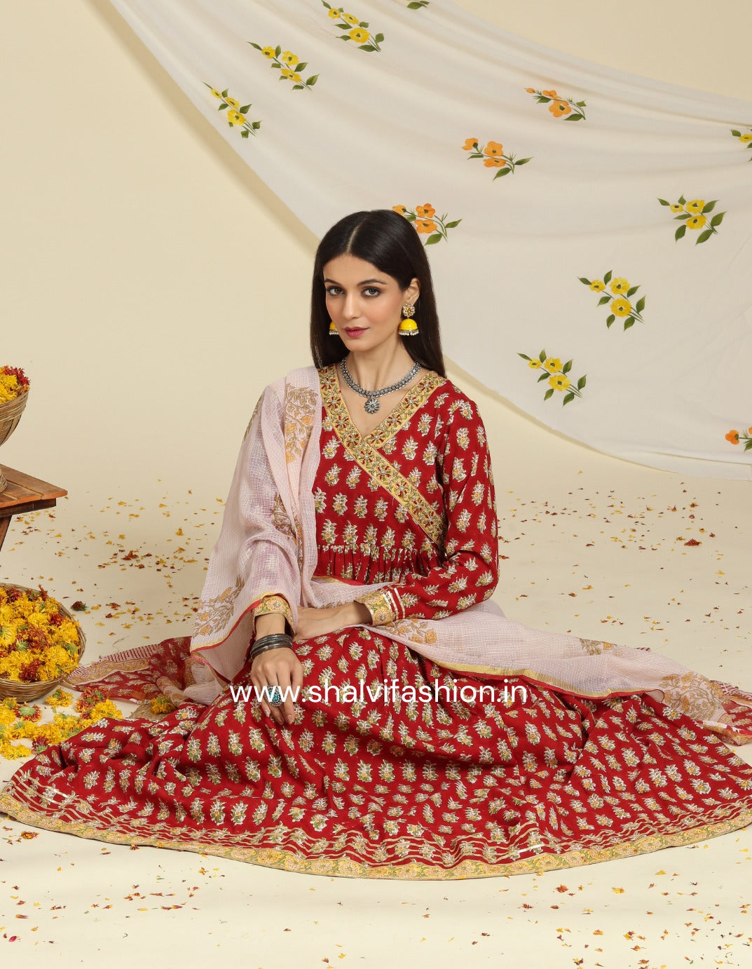 Shop hand block print gown dress online (CSS75)