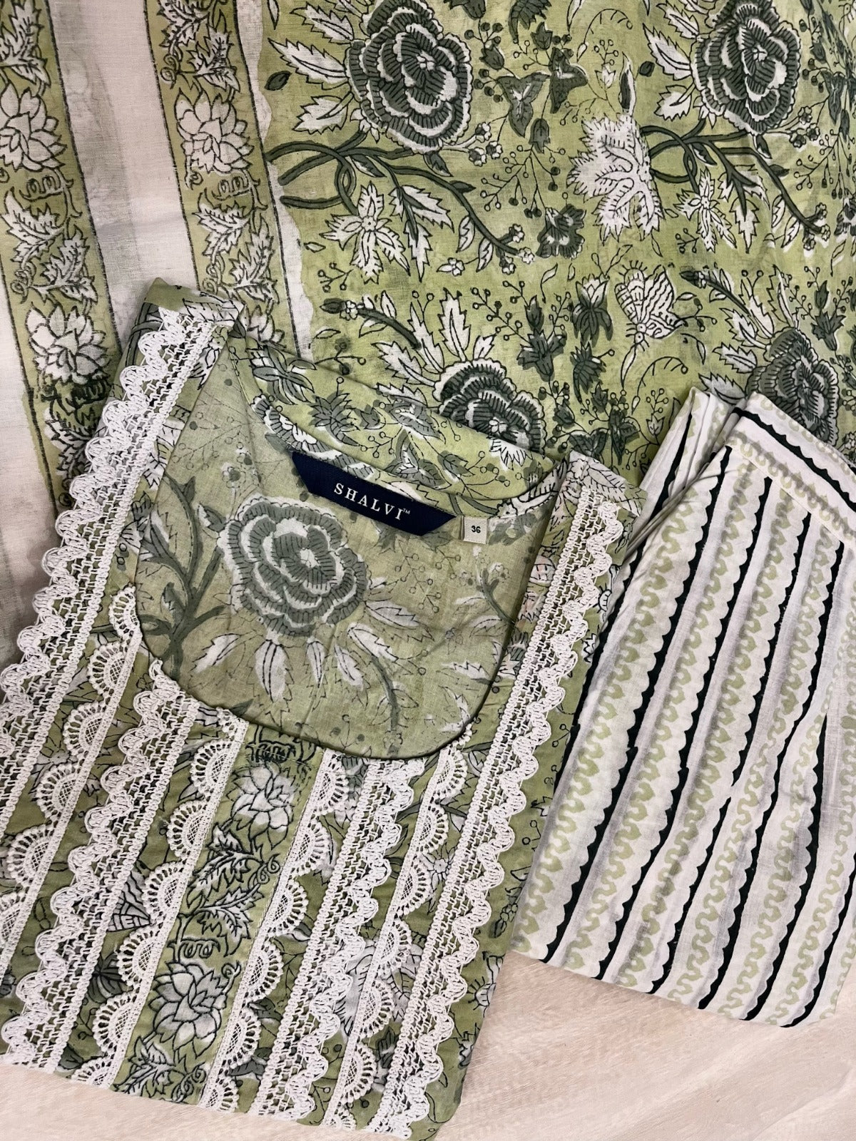 Shop mulmul dupatta hand block print cotton suit sets (CSS95MUL)