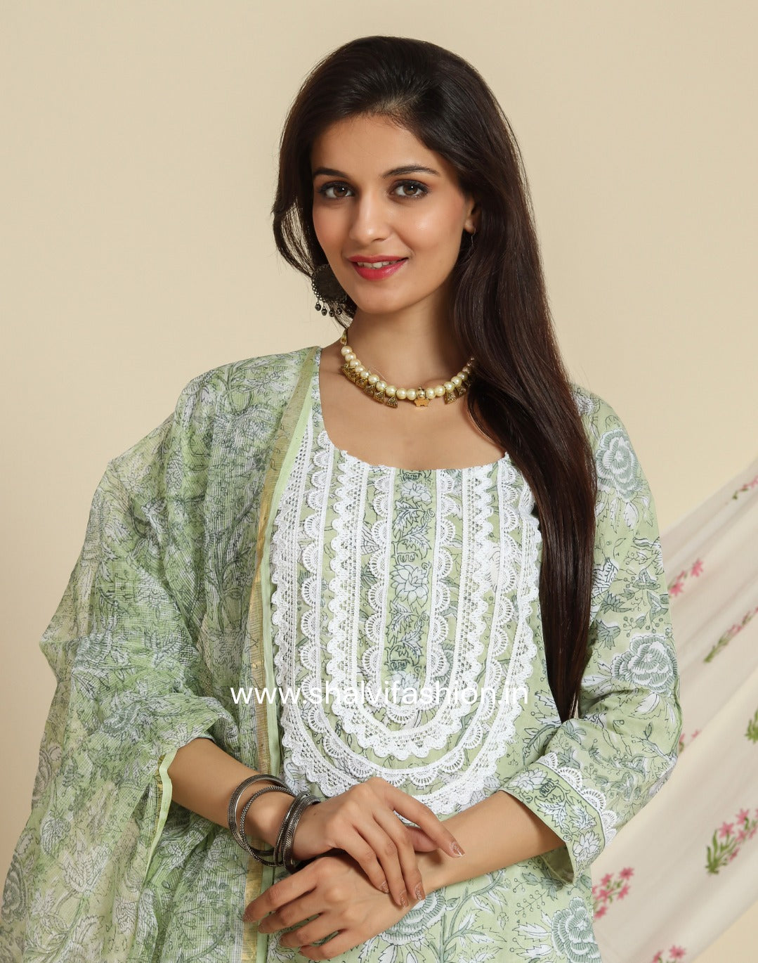 Shop block print cotton suits with kota doria dupatta online (CSS95KD)