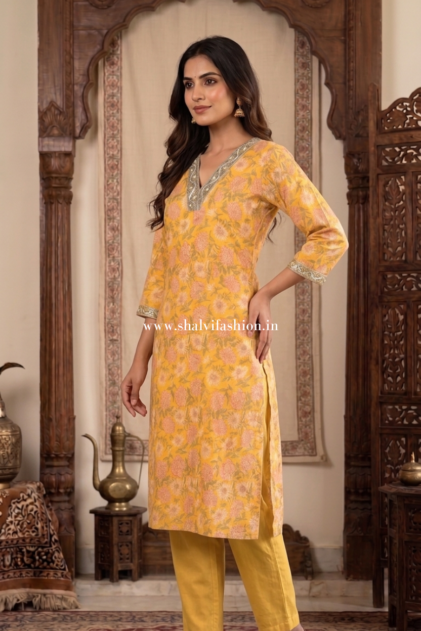 Shop hand block printed kota suits online shopping (FKDS07)
