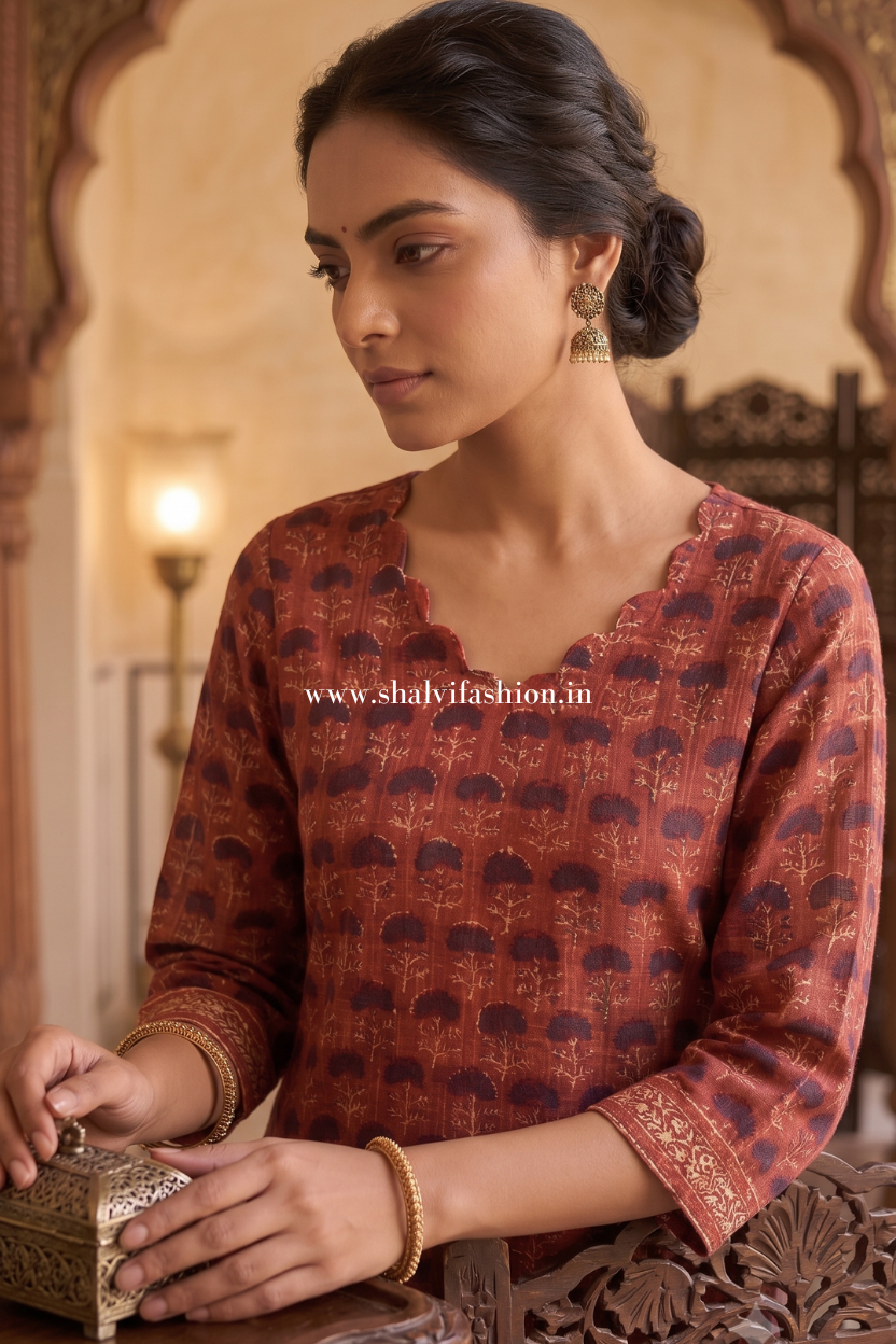 Shop hand block print kota doria suits online (FKDS18)