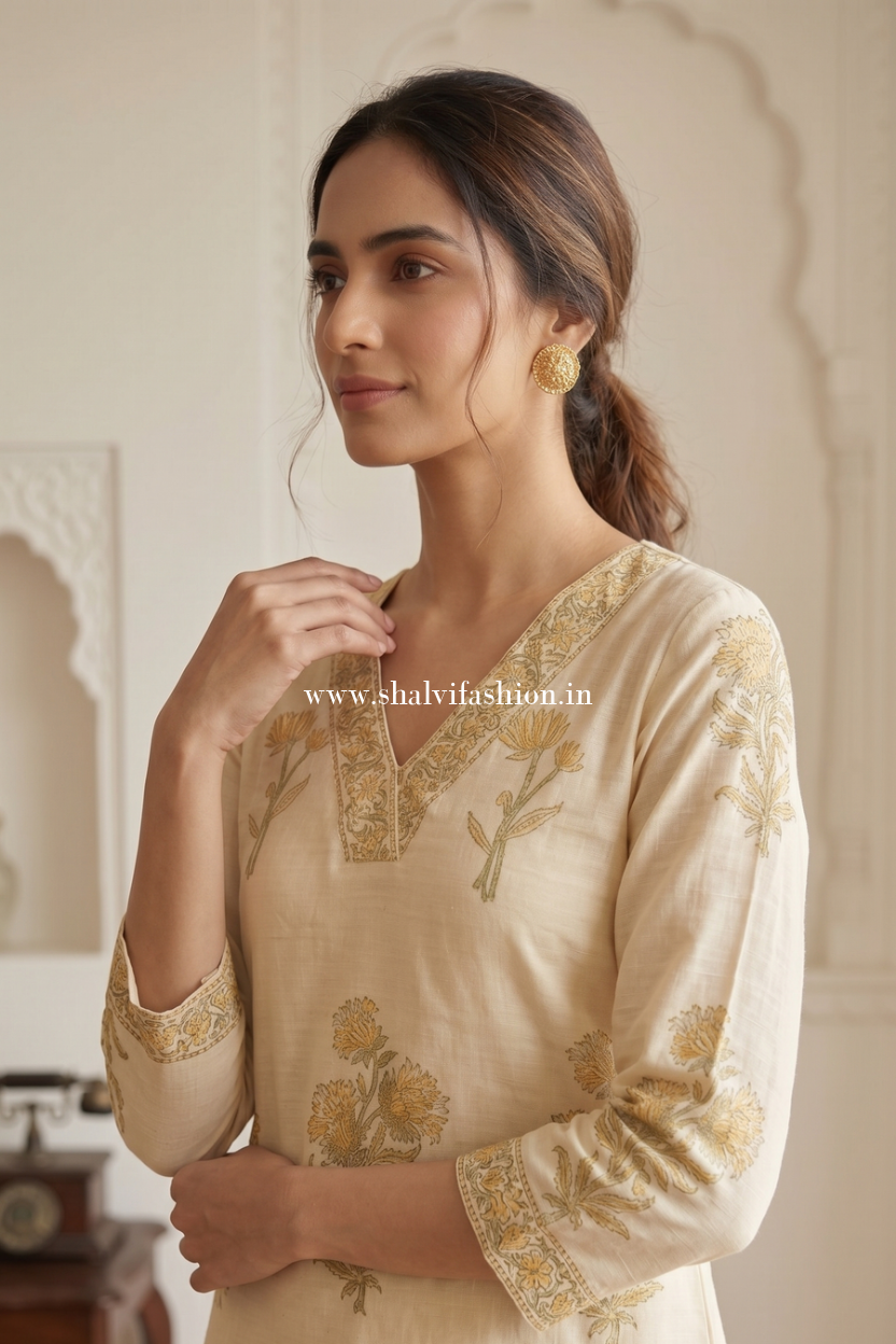 Shop hand block printed kota doria suits (FKDS24)
