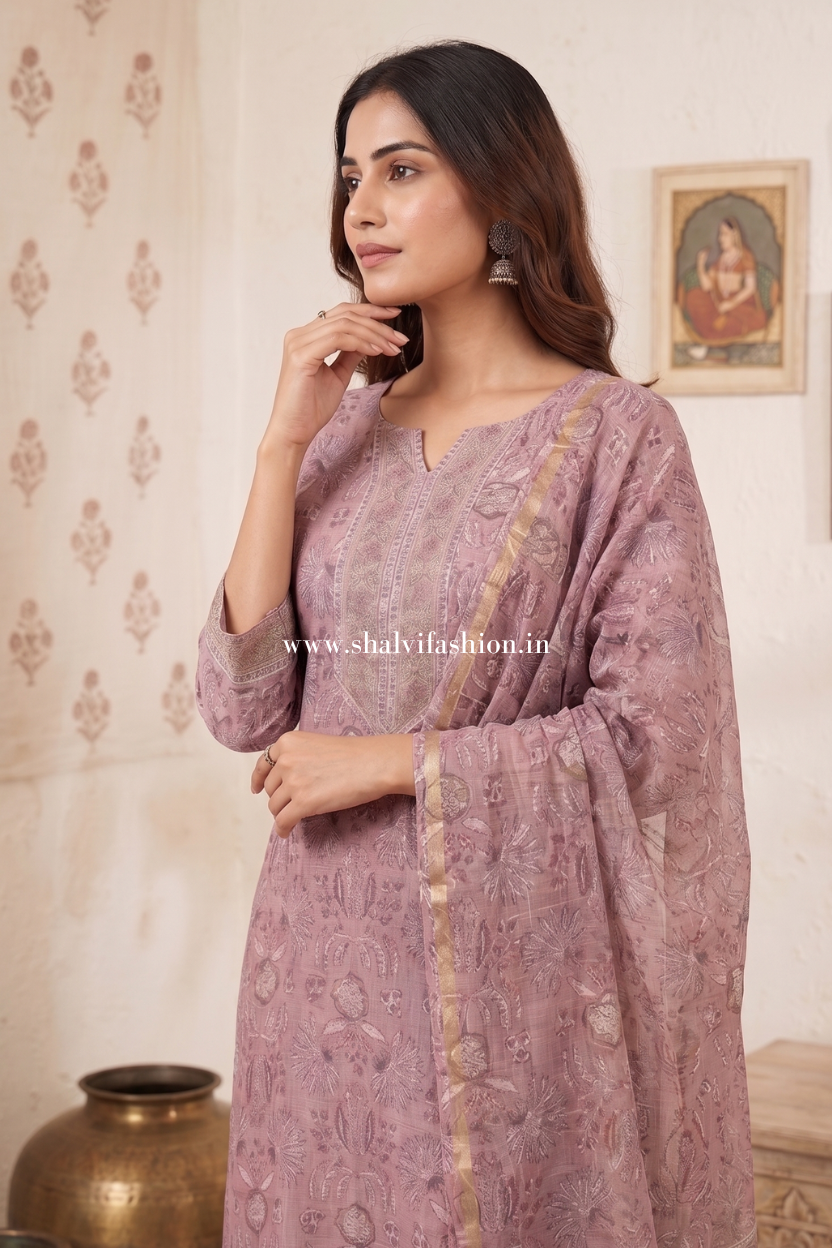 Shop hand block printed kota doria suit sets (FKDS25)