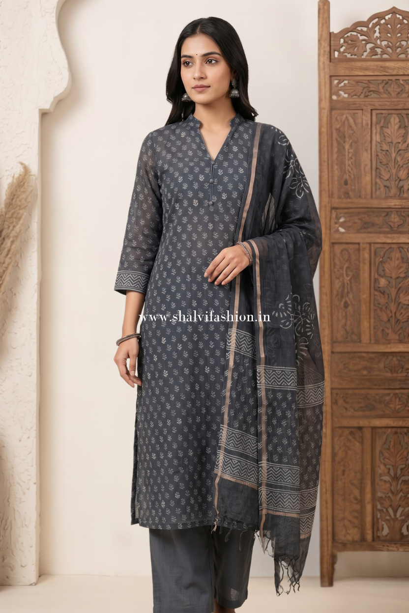Shop hand block print kota doria suits online (FKDS43)