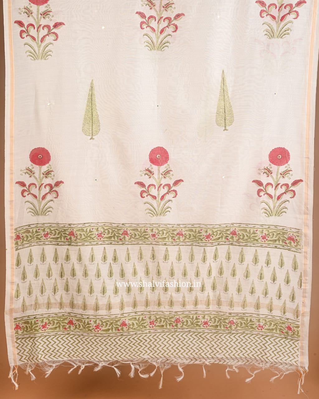 Shop unstitched hand work chanderi silk suits (GOTA54)