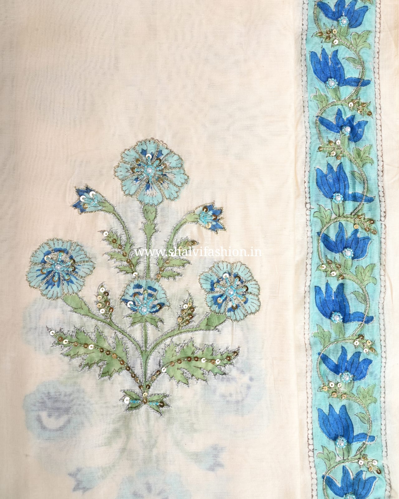 Shop zardosi hand work chanderi silk suits online (GOTA98)