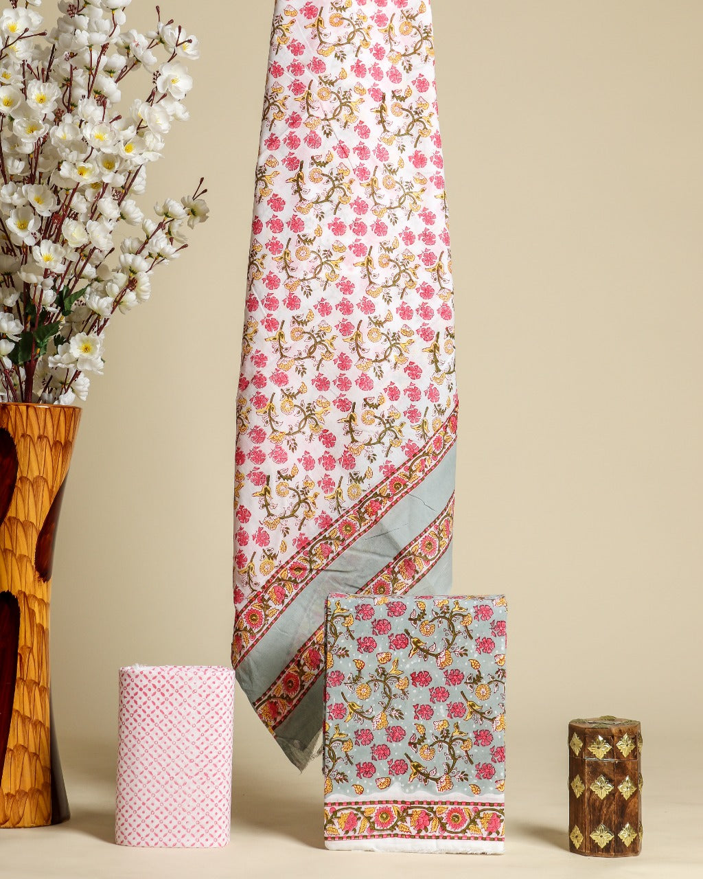 Pure Cotton Dress Materials with Cotton Mulmul Dupatta (MAL255) - ShalviFashion