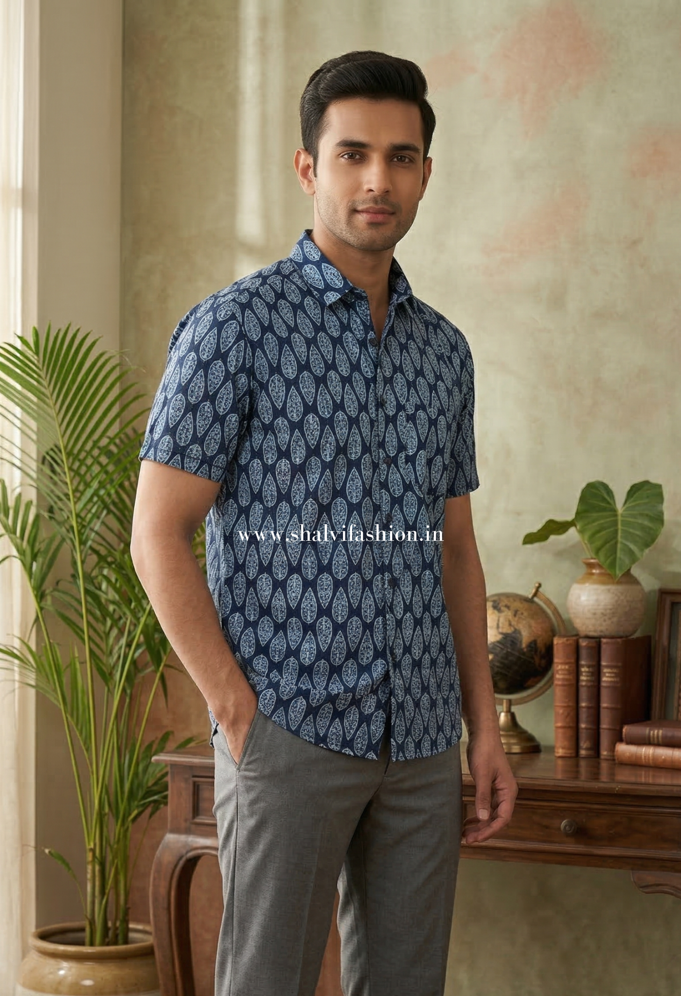 Shop sanganeri printed pure cotton shirts for men (MCH04)