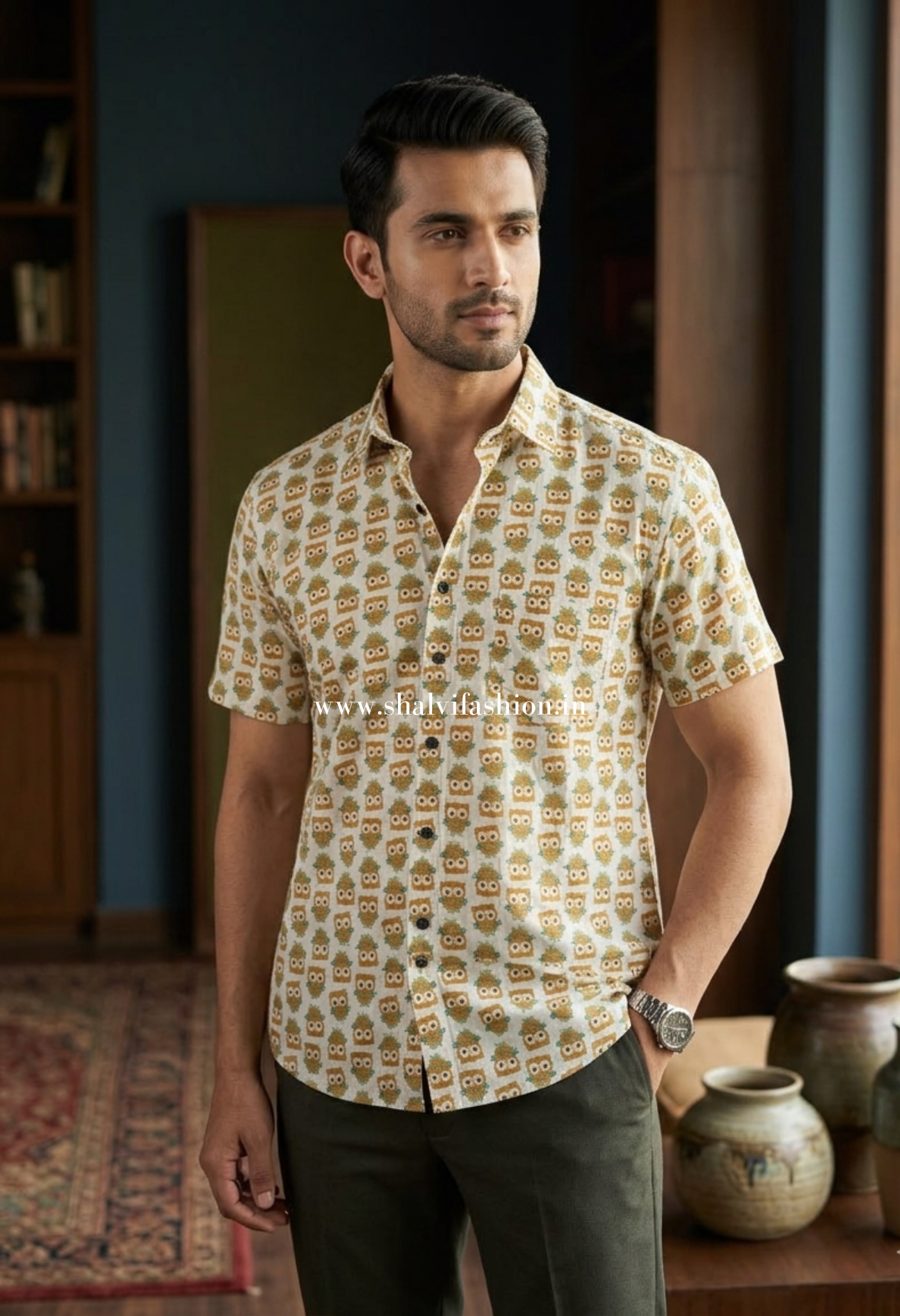 Shop sanganeri print cotton shirts for men (MCH11)
