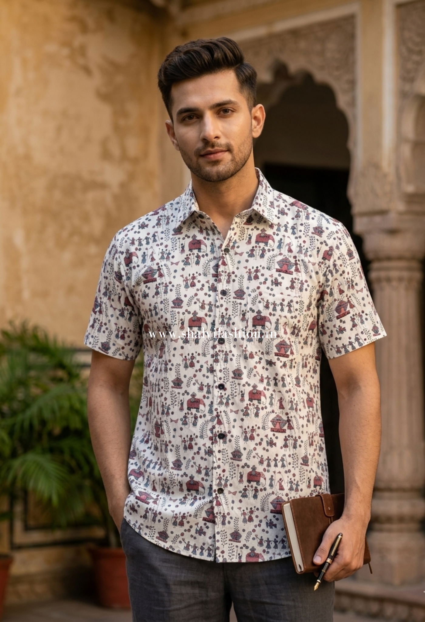 Shop sanganeri print cotton shirts for men (MCH13)