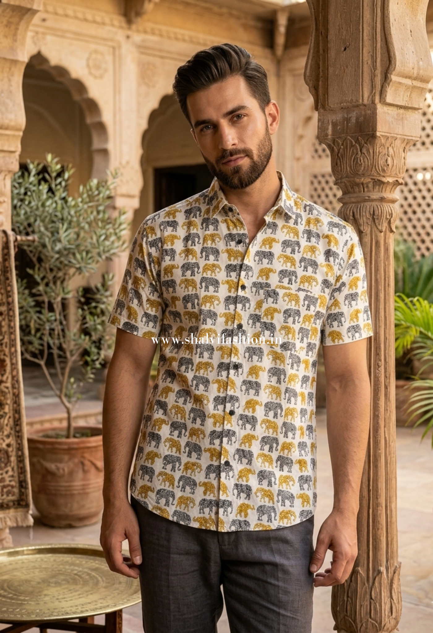 Shop jaipuri print cotton men shirts online shopping (MCH14)