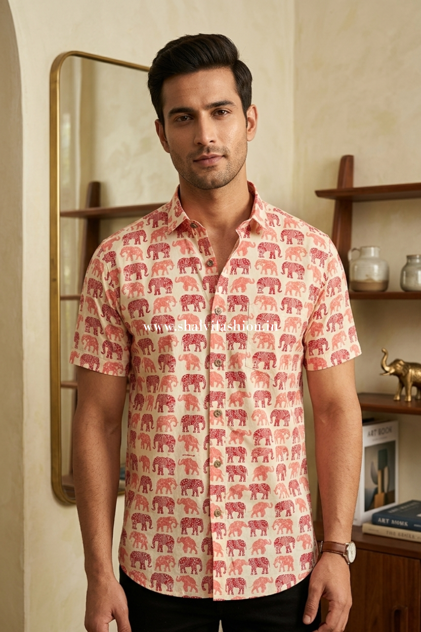 Shop jaipuri print cotton men shirts online shopping (MCH14)